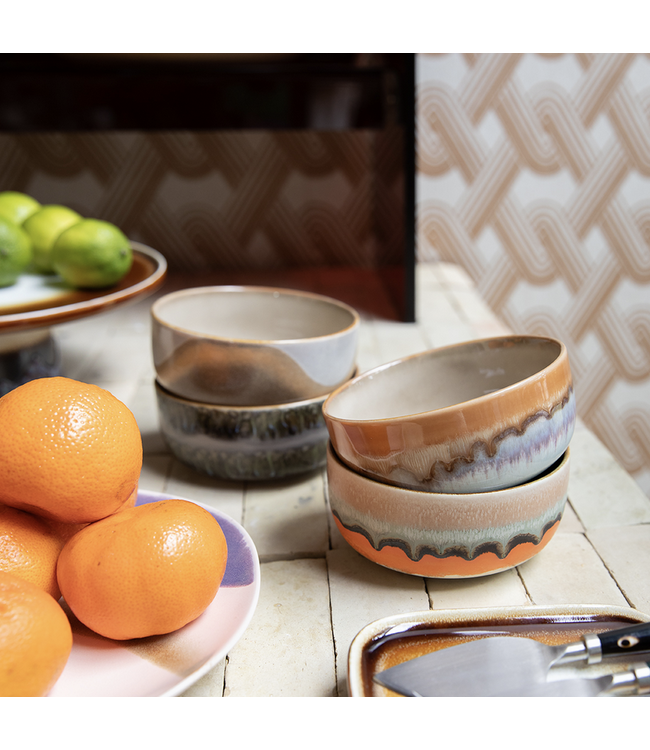 HKLIVING HK Living 70s ceramics dessert bowl reef, Ash