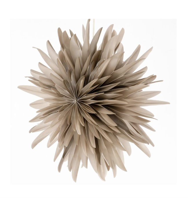 Kerstster snow 40cm taupe met pendel