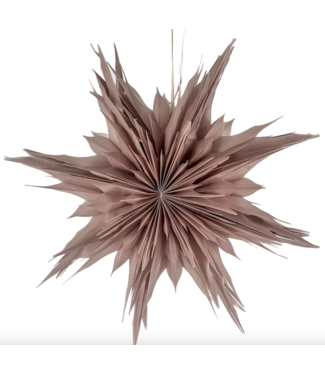 Kerstster ice 50cm roze met pendel