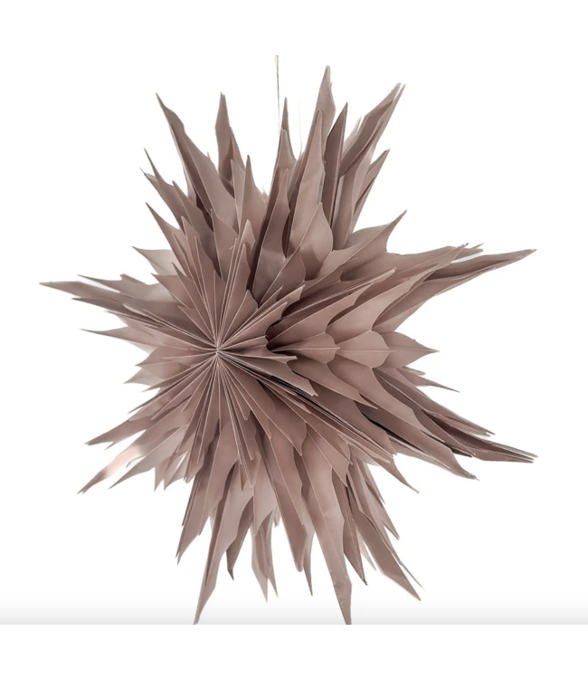 Kerstster ice 50cm roze met pendel