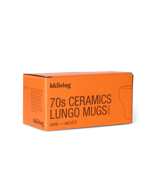 HKLIVING HK Living 70s ceramics: lungo mugs coral (set of 2)