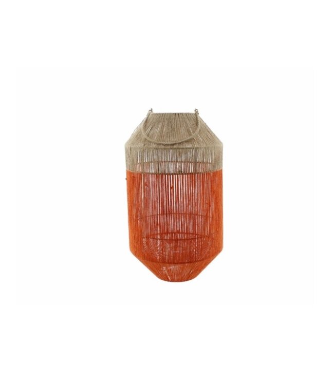 Lantaarn Jute Naturel/Oranje d34h60cm