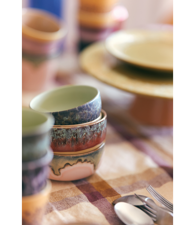 HKLIVING HK Living 70s ceramics: dessert bowl, Gem/Blossom