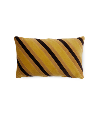 HKLIVING HK Living Striped velvet cushion Honey (50x30cm)