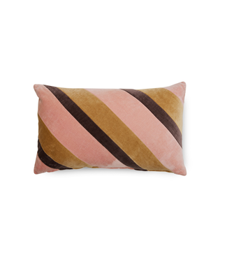 HKLIVING HK Living Striped velvet cushion Sunkissed (50x30cm)