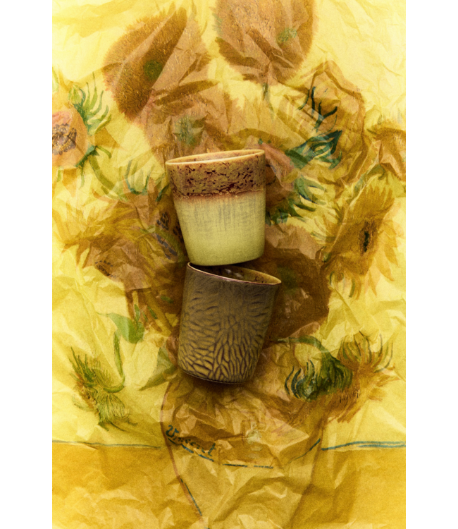 HKLIVING HK Living 70s ceramics: Van Gogh coffee mugs, sunflowers (set of 2)