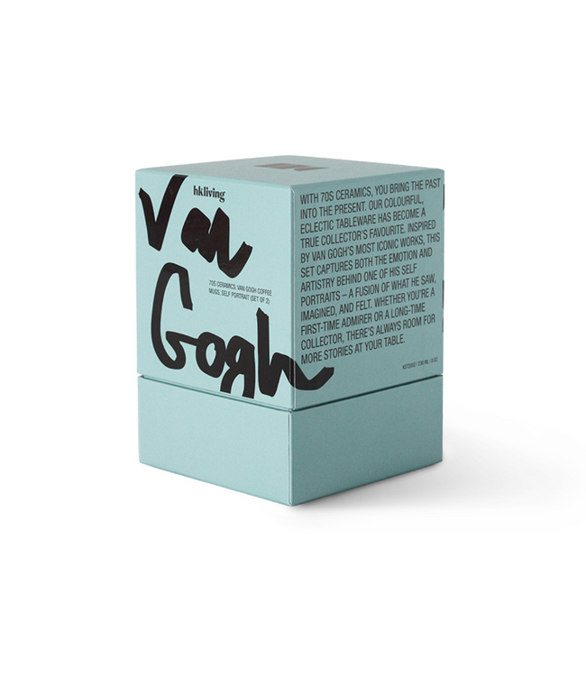 HKLIVING HK Living 70s ceramics: Van Gogh coffee mugs, self portrait (set of 2)