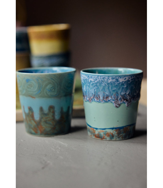 HKLIVING HK Living 70s ceramics: Van Gogh coffee mugs, self portrait (set of 2)
