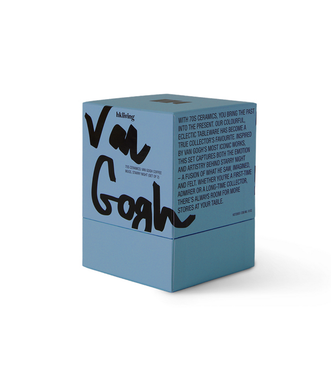 HKLIVING HK Living 70s ceramics: Van Gogh coffee mugs, starry night (set of 2)