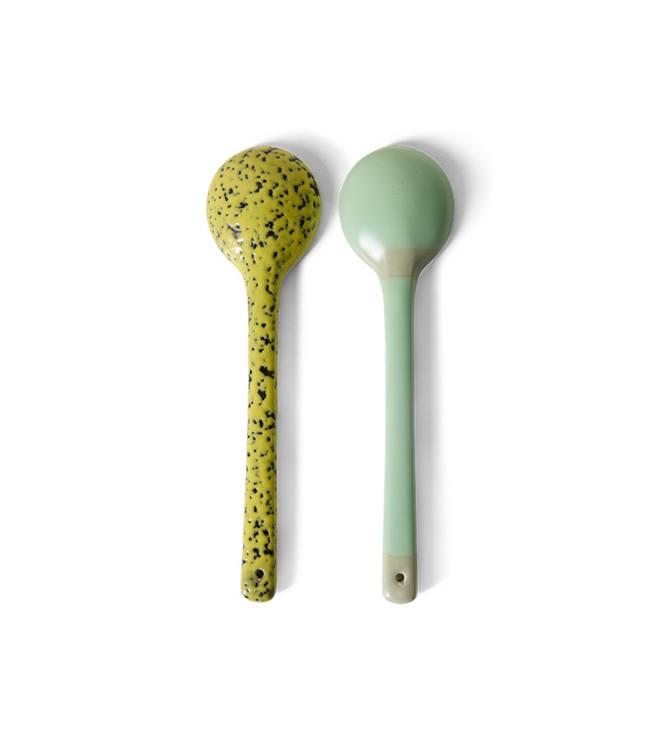 HKLIVING HK Living 70s ceramics: serving spoons, mines (set of 2)