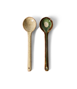 HKLIVING HK Living 70s ceramics: serving spoons, hills (set of 2)