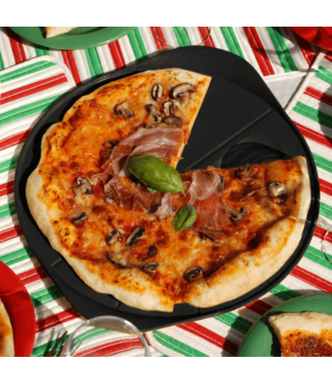 Cookut Cookut - HE FORMIDABLE PIZZA PLATE & KNIFE - GRAPHITE