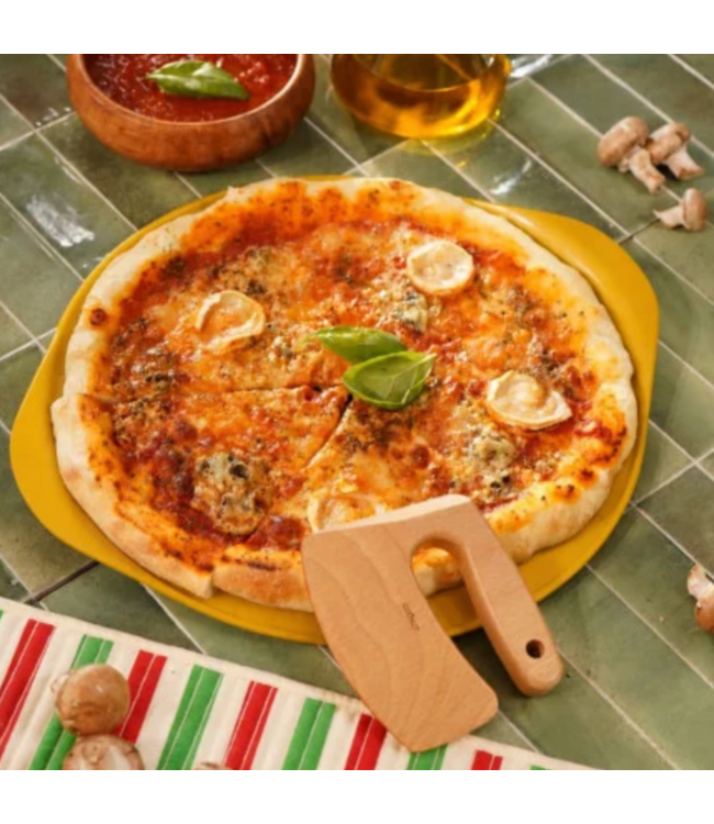 Cookut Cookut - THE FORMIDABLE PIZZA PLATE & KNIFE - MANGO