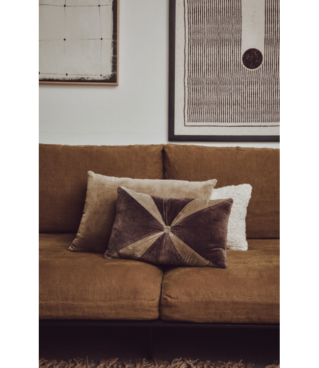 HKLIVING HK Living Velvet brown cushion (50x30cm)