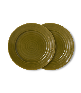 HKLIVING HK Living Farmhouse ceramics: side plate, moss