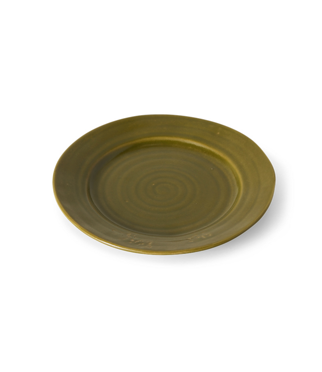 HKLIVING HK Living Farmhouse ceramics: side plate, moss
