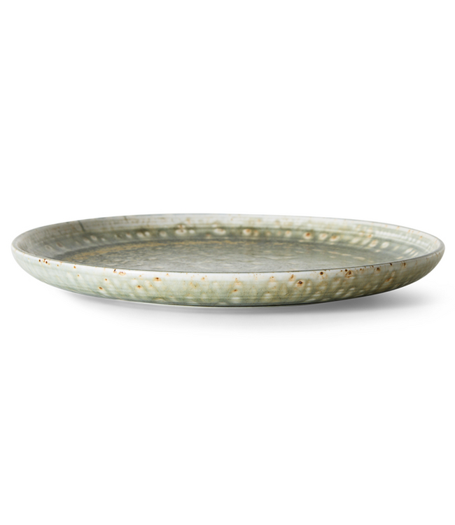 HKLIVING HK Living Chef ceramics: dinner plate, rustic green