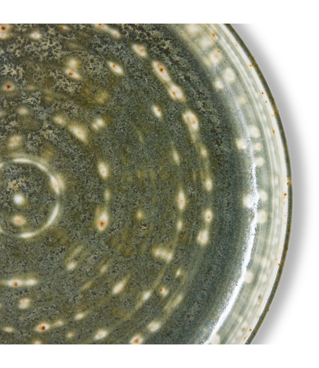 HKLIVING HK Living Chef ceramics: dinner plate, rustic green