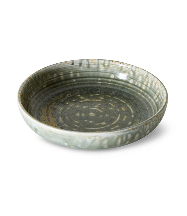 HKLIVING HK Living Chef ceramics: deep plate M, rustic green