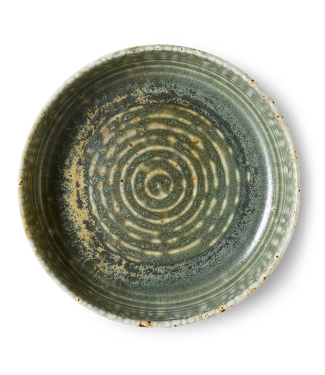 HKLIVING HK Living Chef ceramics: deep plate L, rustic green