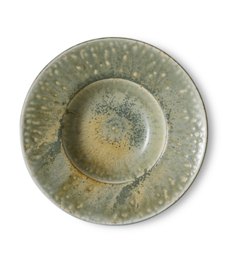 HKLIVING HK Living Chef ceramics: pasta plate, rustic green