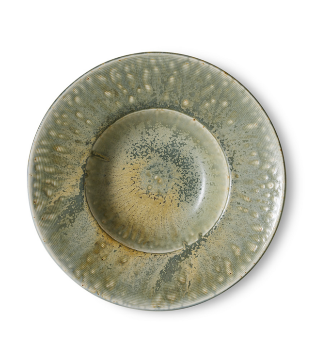 HKLIVING HK Living Chef ceramics: pasta plate, rustic green