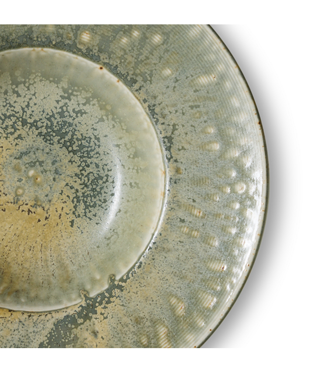 HKLIVING HK Living Chef ceramics: pasta plate, rustic green