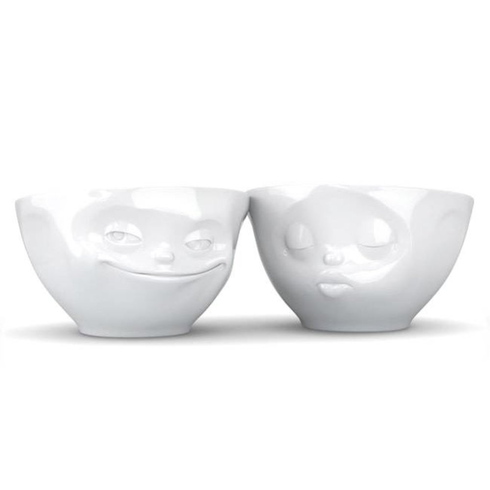 Tassen Tassen - kommen 200 ml - grijnzend & kussend (set nr. 1) Tassen Tassen - kommen 200 ml - grijnzend & kussend (set nr. 1)
