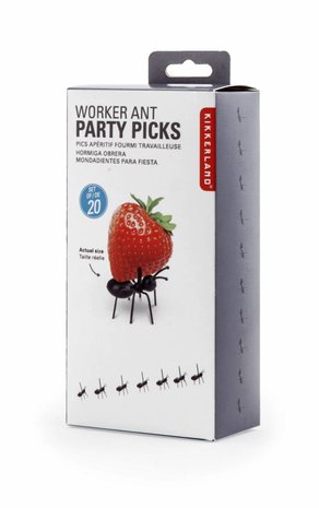 Kikkerland Kikkerland - party picks - mieren (set van 20)