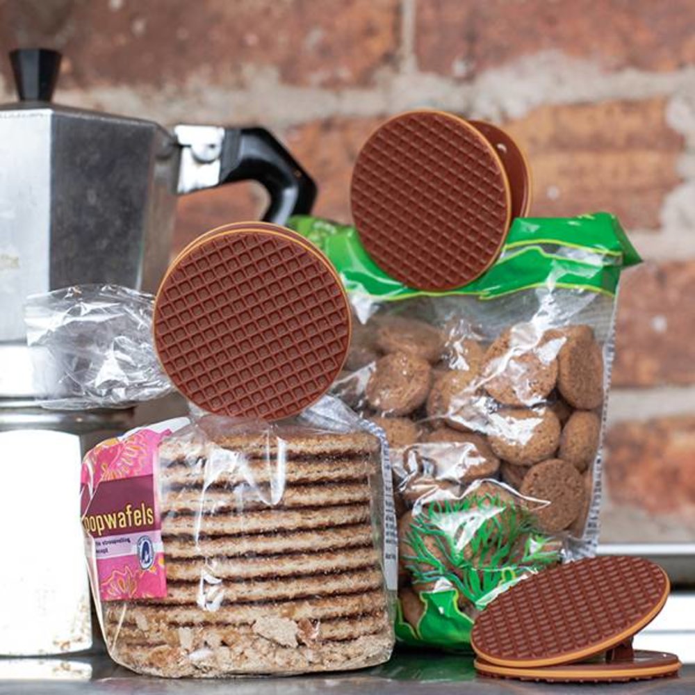 Kikkerland Kikkerland - clips - stroopwafel (set van 4) Kikkerland Kikkerland - clips - stroopwafel (set van 4)