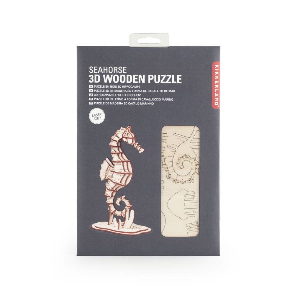 Kikkerland Kikkerland - 3d houten puzzel - zeepaardje Kikkerland Kikkerland - 3d houten puzzel - zeepaardje