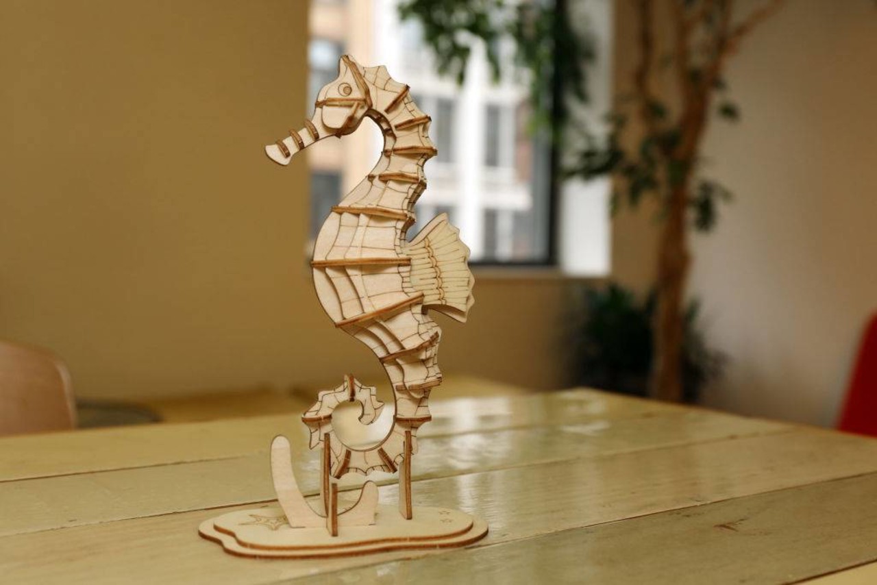 Kikkerland Kikkerland - 3d houten puzzel - zeepaardje Kikkerland Kikkerland - 3d houten puzzel - zeepaardje
