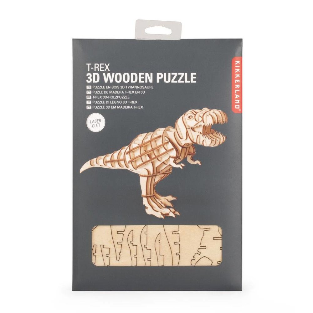 Kikkerland Kikkerland - 3d houten puzzel - t-rex