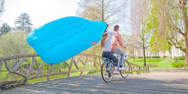 Lamzac opblazen op de fiets