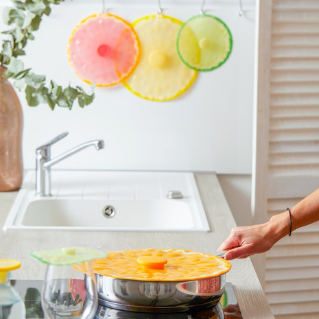 Charles Viancin Charles Viancin - siliconen deksel - citrus grapefruit (20 cm)