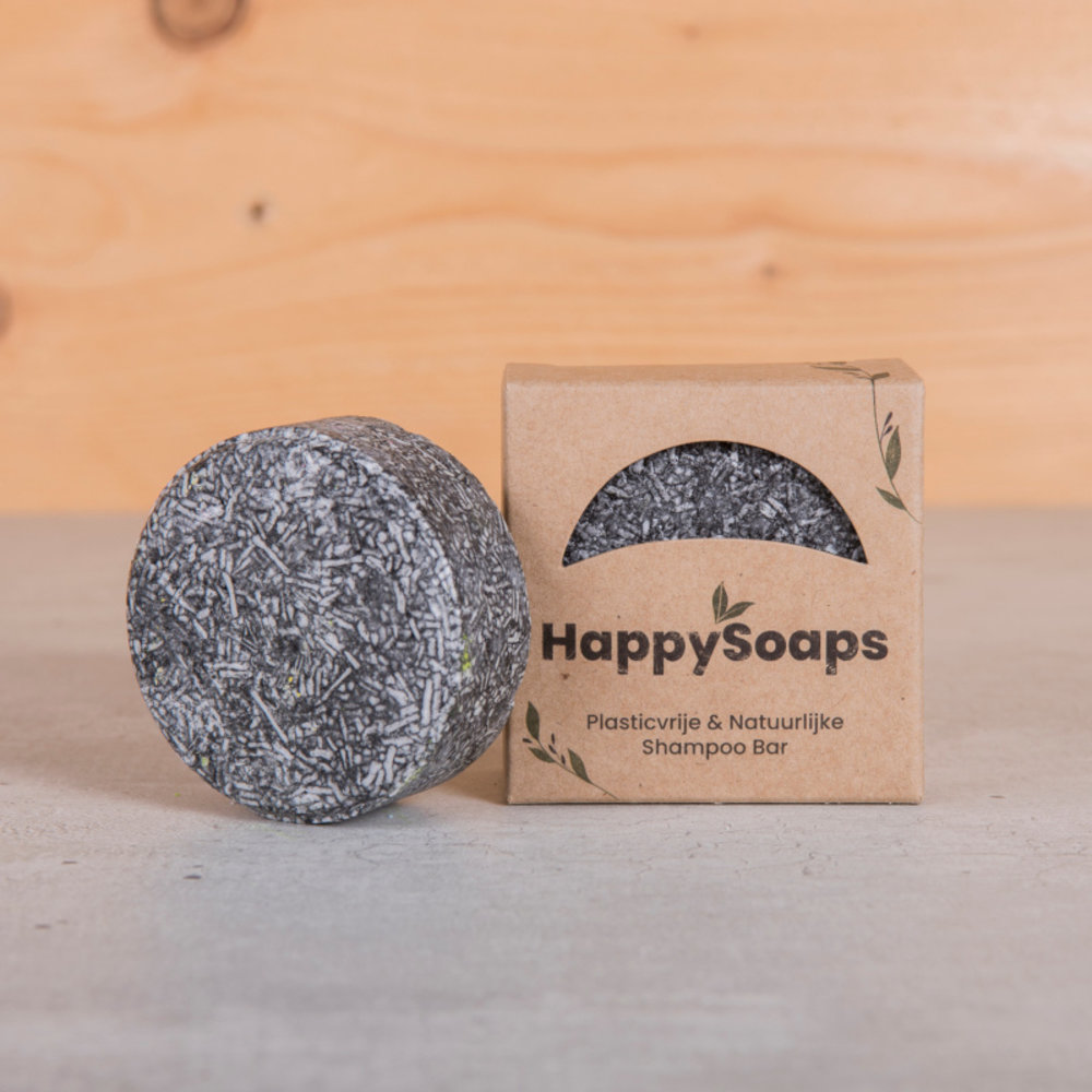 HappySoaps Happysoaps - shampoo bar - charming charcoal & sweet sandal (70g)