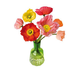 Flatflowers Flat flowers - raamsticker - papaver (30 x 37 cm)