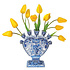 Flat flowers - raamsticker - gele tulp (30 x 30 cm)