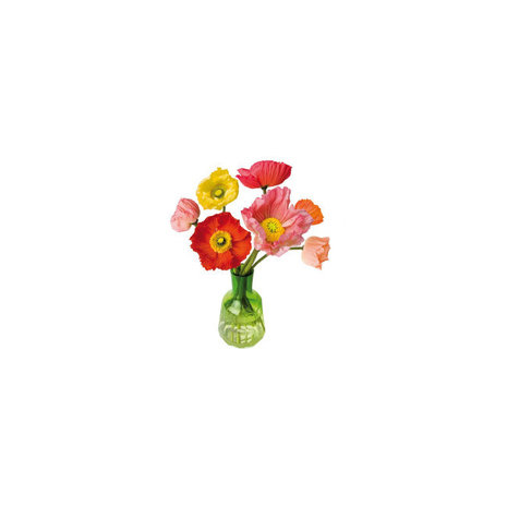 Flatflowers Flat flowers - ansichtkaart raamsticker - papaver (15 x 15 cm)