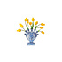 Flat flowers - ansichtkaart raamsticker - gele tulp delfts blauw (15 x 15 cm) Flat flowers - ansichtkaart raamsticker - gele tulp delfts blauw (15 x 15 cm)