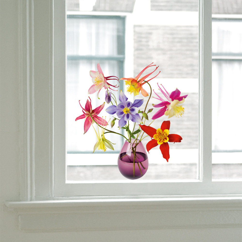 Flatflowers Flat flowers - raamsticker - akelei (30 x30 cm)