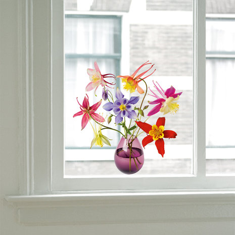 Flatflowers Flat flowers - raamsticker - akelei (30 x30 cm)