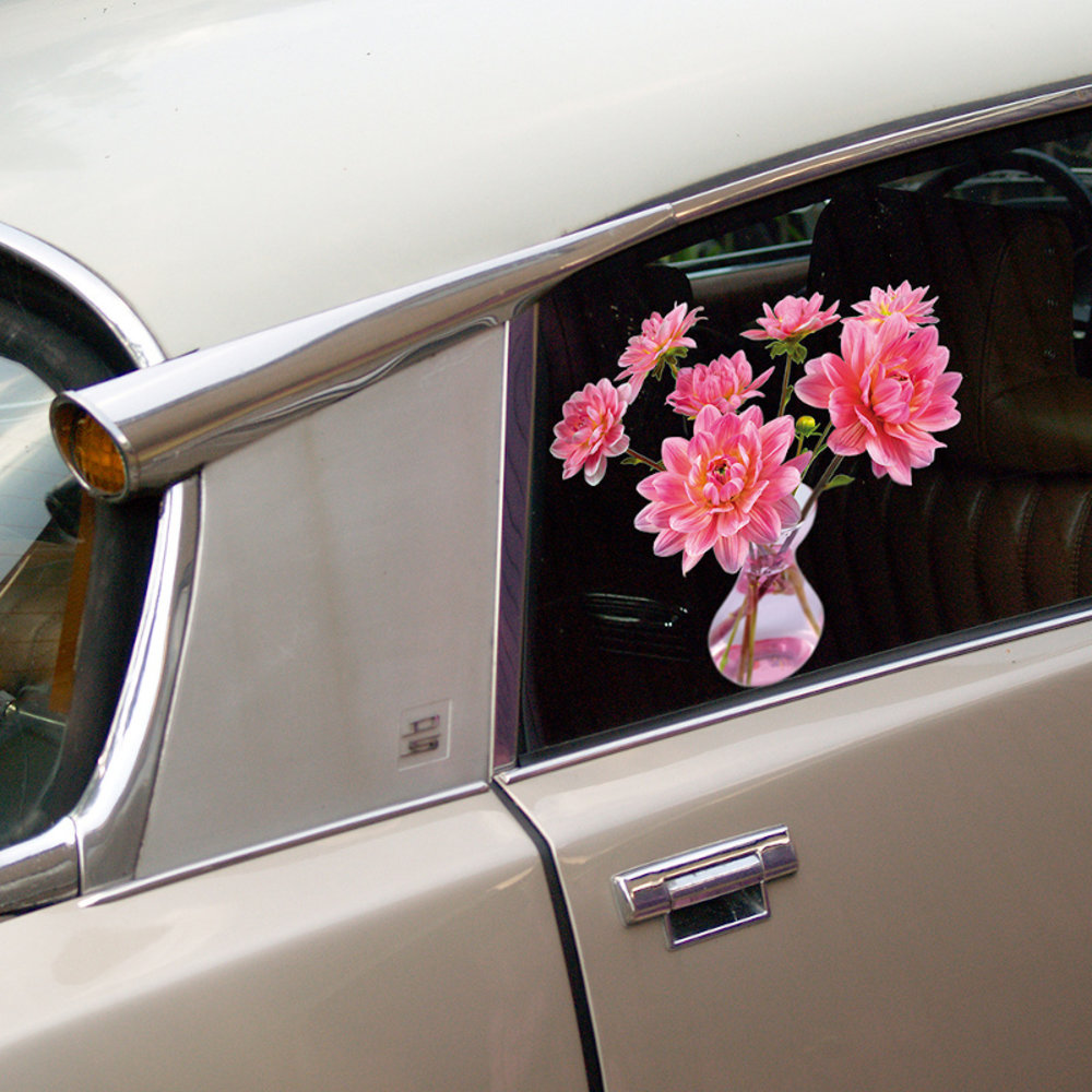 Flatflowers Flat flowers - raamsticker - dahlias in een vaas Flatflowers Flat flowers - raamsticker - dahlias in een vaas