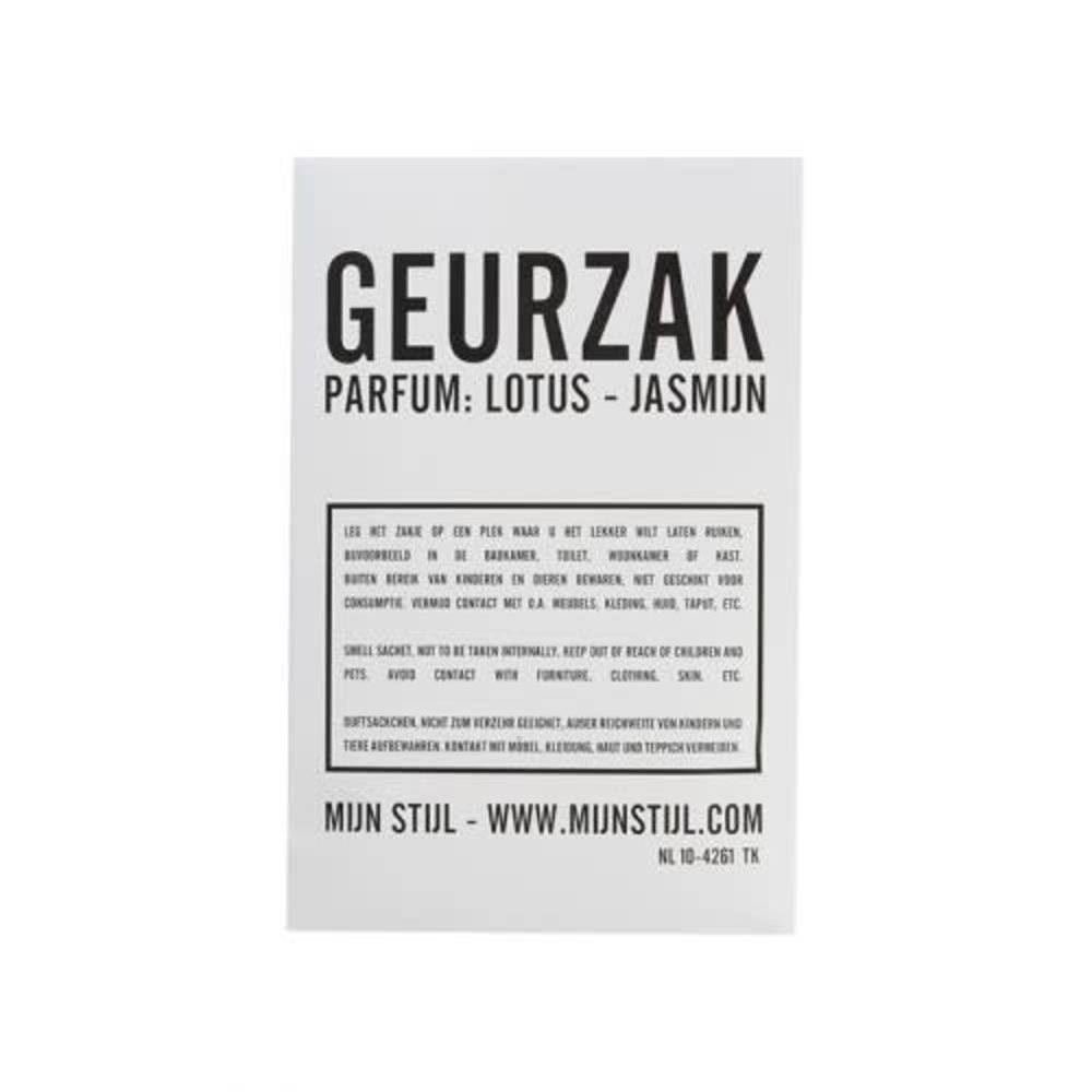 Mijn stijl Mijn stijl - geurzakje - lotus jasmijn Mijn stijl Mijn stijl - geurzakje - lotus jasmijn