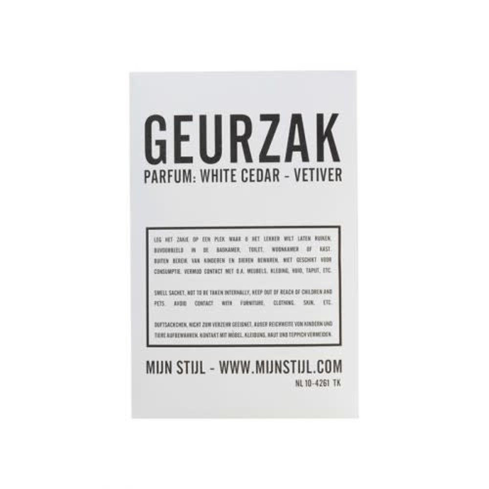 Mijn stijl Mijn stijl - geurzakje - white cedar & vetiver Mijn stijl Mijn stijl - geurzakje - white cedar & vetiver
