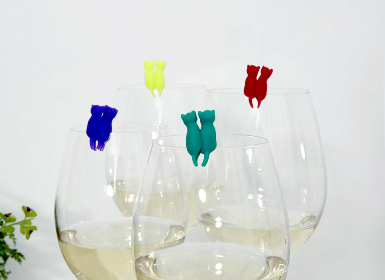 Kikkerland Kikkerland - drink markers - cat Kikkerland Kikkerland - drink markers - cat