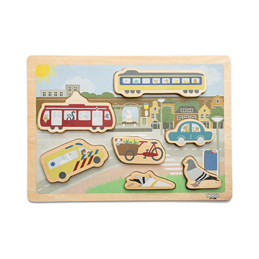 Noox city kids Noox city kids - houten puzzel - stad
