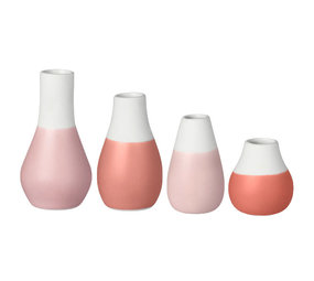 Räder Rader - mini vaasjes - pastel rood (set van 4) Räder Rader - mini vaasjes - pastel rood (set van 4)