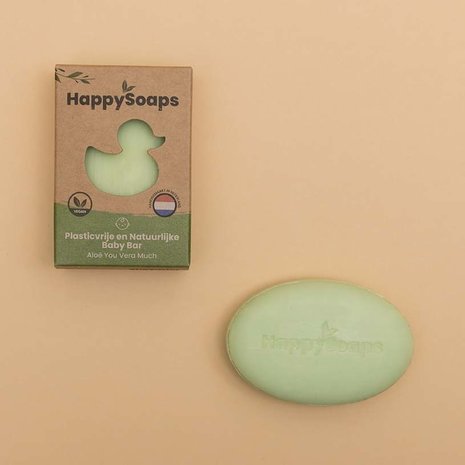 HappySoaps Happysoaps - baby shampoo & body wash bar - aloe you vera much HappySoaps Happysoaps - baby shampoo & body wash bar - aloe you vera much
