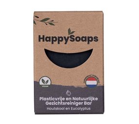 HappySoaps Happysoaps - gezichtsreiniger - houtskool en eucalyptus - 70 g HappySoaps Happysoaps - gezichtsreiniger - houtskool en eucalyptus - 70 g